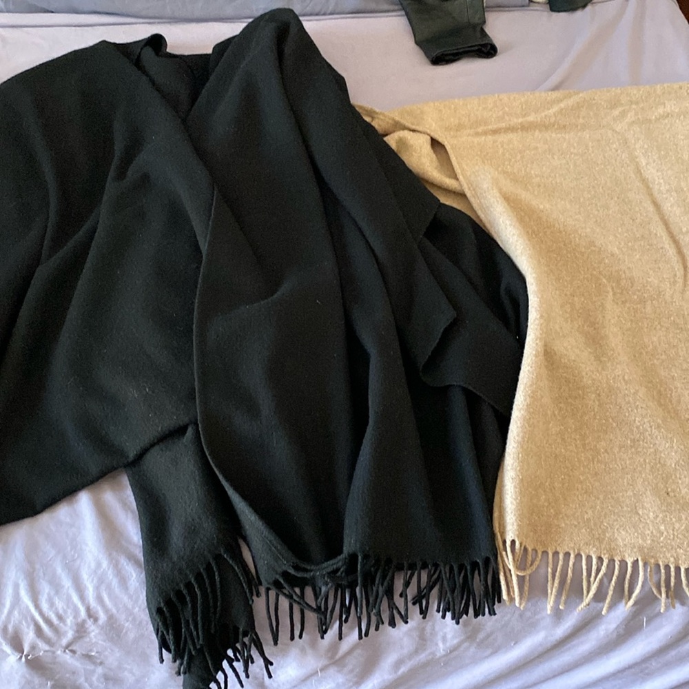 Open front fringe poncho